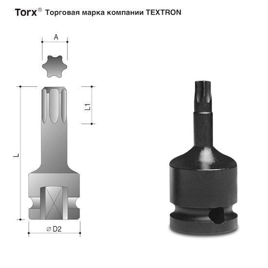 Головка 1/4"-3/4" TORX ударная