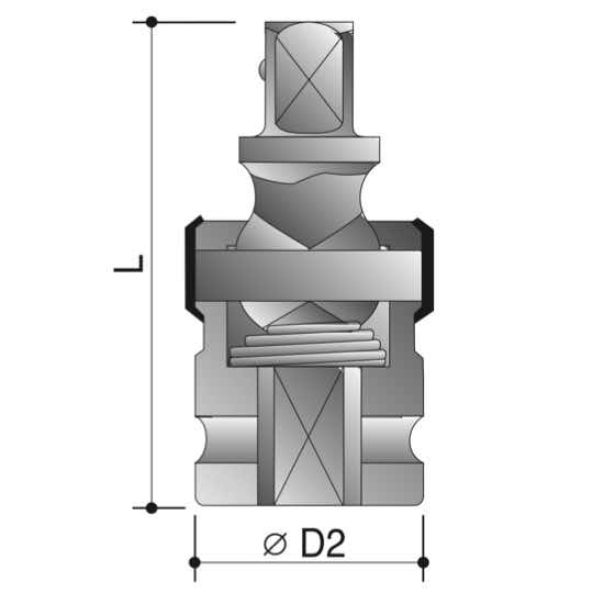 Кардан шаровый 1/4"-1" ударный для пневмоинструмента